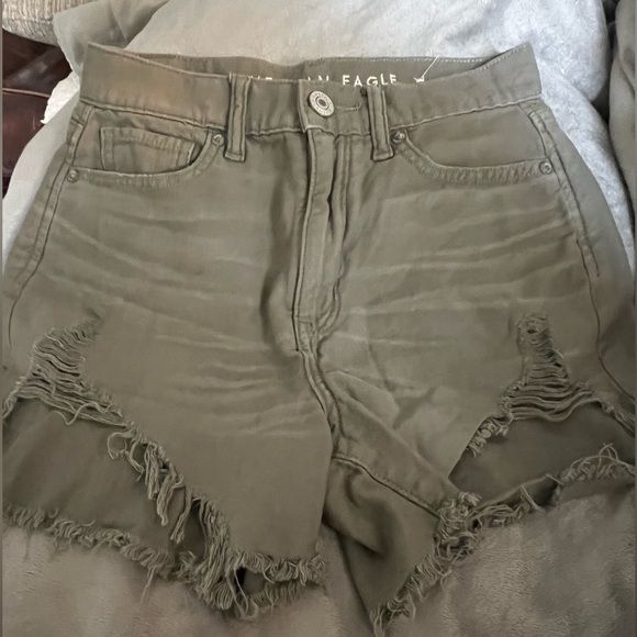 American Eagle Outfitters Pants - American Eagle Outfitters Olive Green Distressed Women Shorts